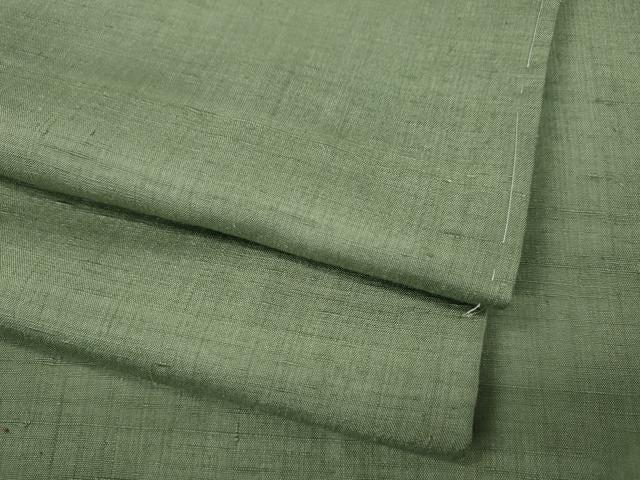 平和屋着物●結城紬　色無地　薄青色　正絹　逸品　CABM9445ut