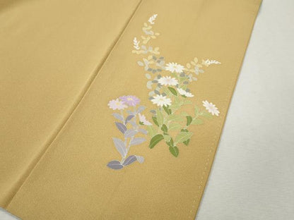 平和屋着物●訪問着　作家物　飛鶴草花文　正絹　逸品　CABM9448ut