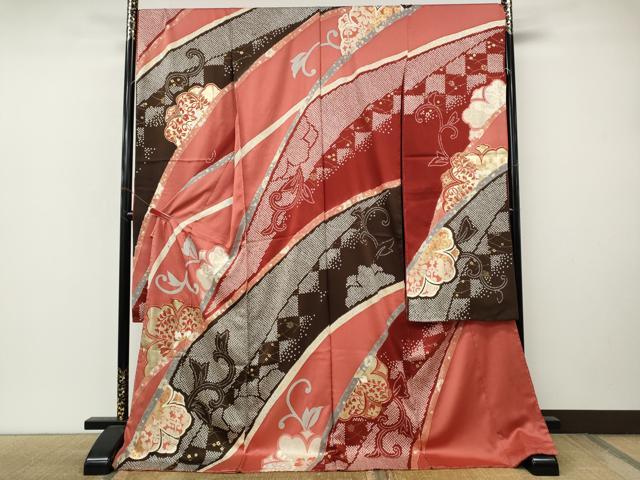 平和屋着物●豪華振袖　駒刺繍　絞り　舞花文　金彩　仮絵羽　逸品　未使用　CABM9457ut