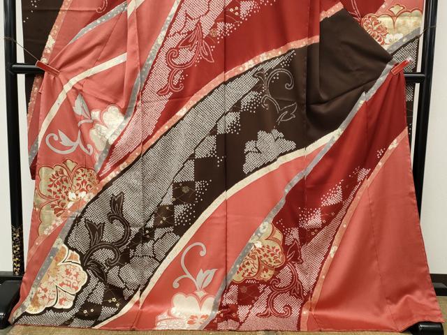 平和屋着物●豪華振袖　駒刺繍　絞り　舞花文　金彩　仮絵羽　逸品　未使用　CABM9457ut