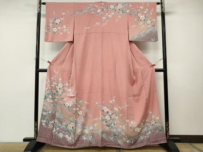 平和屋着物●訪問着　枝花文　暈し染め　金彩　正絹　逸品　CABM9461ut