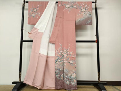 平和屋着物●訪問着　枝花文　暈し染め　金彩　正絹　逸品　CABM9461ut