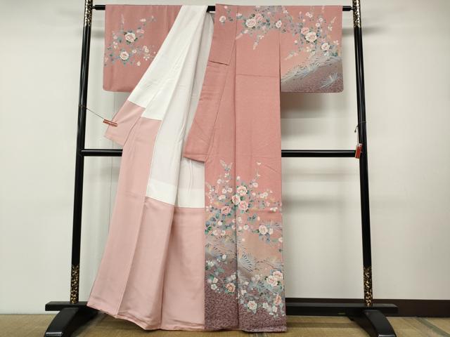 平和屋着物●訪問着　枝花文　暈し染め　金彩　正絹　逸品　CABM9461ut