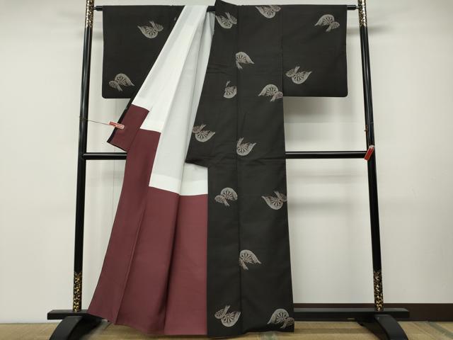 平和屋着物●本場大島紬　9マルキ　地空き　片輪車　正絹　逸品　CABM9470ut