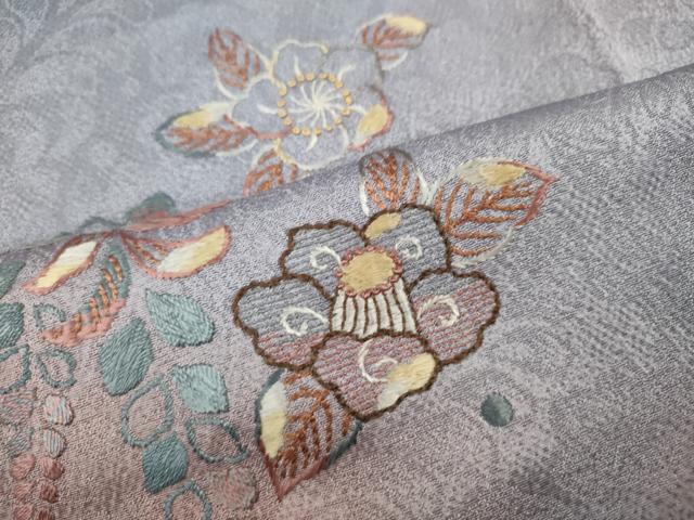 平和屋着物●訪問着　奥村悟　辻が花　総刺繍　暈し染め　正絹　逸品　CABM9474ut