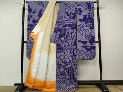 平和屋着物●豪華振袖　総絞り　熨斗花文　正絹　逸品　CABM9475ut