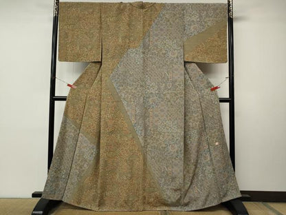 平和屋着物●伝統工芸継承作家　澤文蔵　訪問着　更紗花文　正絹　逸品　CABM9481ut