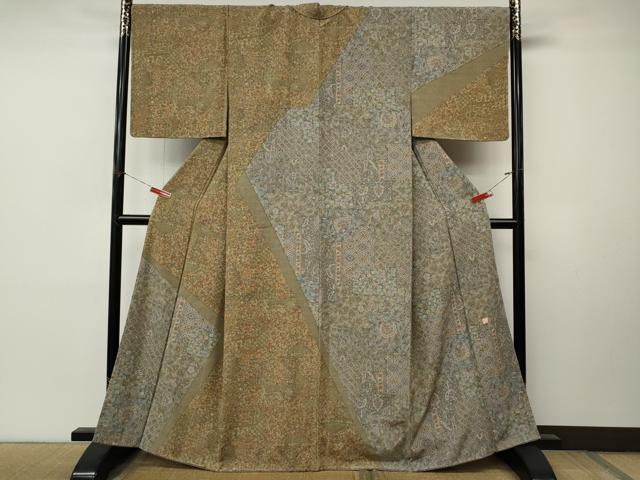 平和屋着物●伝統工芸継承作家　澤文蔵　訪問着　更紗花文　正絹　逸品　CABM9481ut