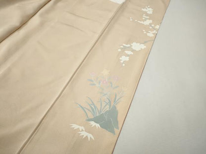 平和屋着物●訪問着　友禅　作家物　飛鶴風景花文　暈し染め　正絹　逸品　CABM9486ut