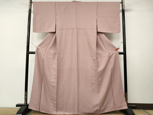 平和屋着物●上質な色無地　紋意匠　珊瑚色　正絹　逸品　未使用　CABM9490ut