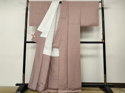 平和屋着物●上質な色無地　紋意匠　珊瑚色　正絹　逸品　未使用　CABM9490ut
