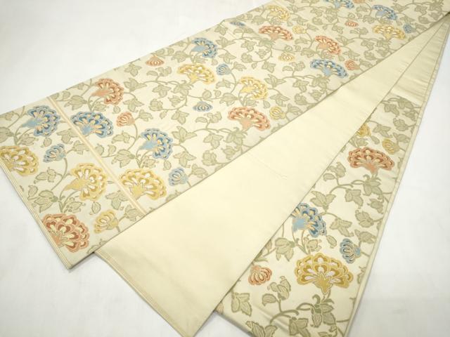 平和屋着物●西陣　川島織物　六通柄　本袋帯　更紗花文　正絹　逸品　CABM9606hy