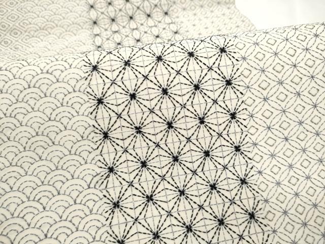 平和屋着物●全通柄袋帯　刺し子　総刺繍　吉祥文　正絹　逸品　CABM9607hy