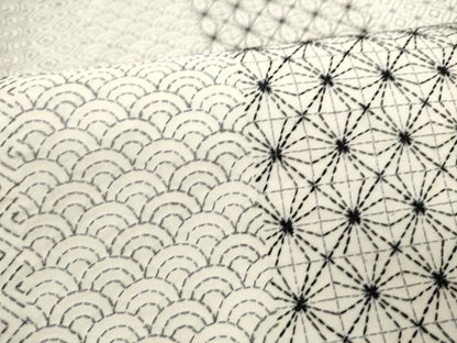 平和屋着物●全通柄袋帯　刺し子　総刺繍　吉祥文　正絹　逸品　CABM9607hy