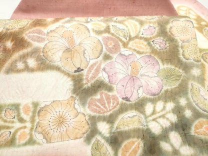平和屋着物●九寸名古屋帯　辻が花　紬地　絞り　正絹　逸品　CABM9705hy