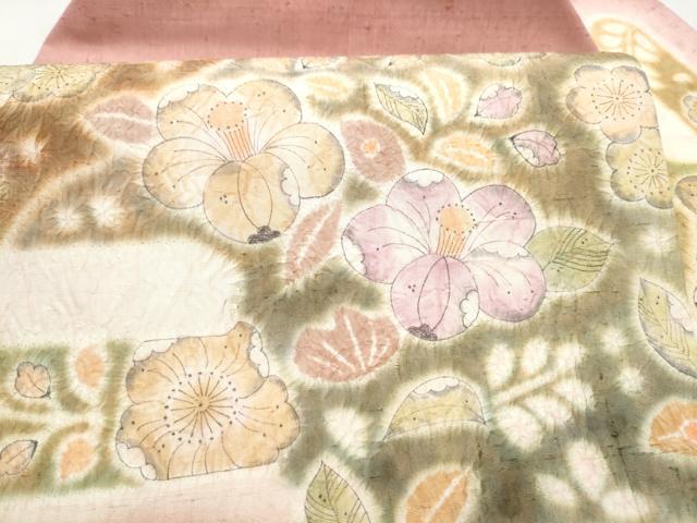 平和屋着物●九寸名古屋帯　辻が花　紬地　絞り　正絹　逸品　CABM9705hy