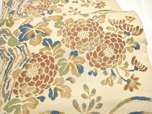 平和屋着物●西陣　川島織物　六通柄　本袋帯　草花文　金糸　正絹　逸品　CABM9750hy