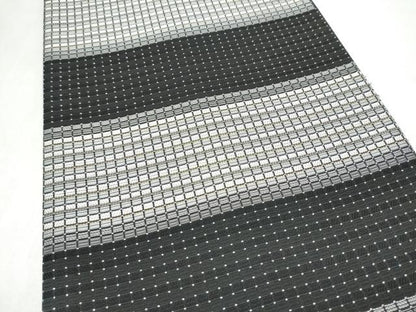 平和屋着物●全通柄袋帯　横段文　金銀糸　正絹　逸品　CABM9757hy