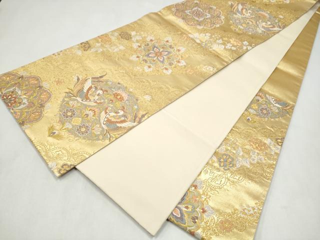 平和屋着物●六通柄袋帯　唐織　華宝　全通箔　正絹　逸品　CABM9795hy