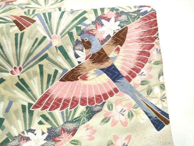 平和屋着物●本加賀友禅作家 百貫華峰　「美しいキモノ」お馴染みのメーカー となみ織物 六通柄袋帯 唐織 花鳥文 金糸 逸品 CABM9833hy