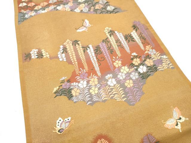 平和屋着物●六通柄袋帯　唐織　花鳥文　正絹　逸品　CABM9834hy