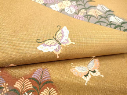 平和屋着物●六通柄袋帯　唐織　花鳥文　正絹　逸品　CABM9834hy