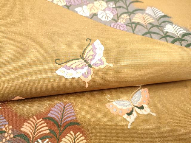 平和屋着物●六通柄袋帯　唐織　花鳥文　正絹　逸品　CABM9834hy