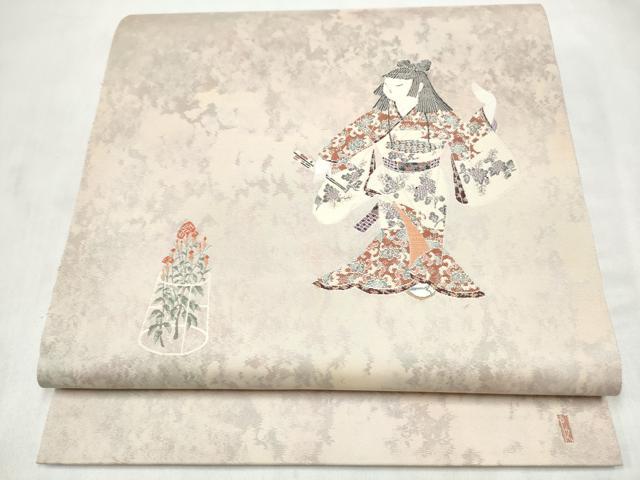 平和屋着物●加賀友禅の巨匠　初代　由水十久　太鼓柄袋帯　舞　引箔　正絹　逸品　CABM9838hy