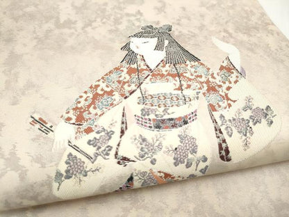 平和屋着物●加賀友禅の巨匠　初代　由水十久　太鼓柄袋帯　舞　引箔　正絹　逸品　CABM9838hy