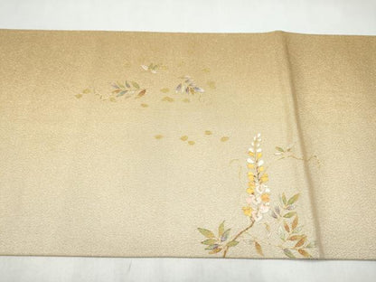 平和屋着物●太鼓柄袋帯　刺繍　藤花房　金糸　金彩　正絹　逸品　CABM9858hy