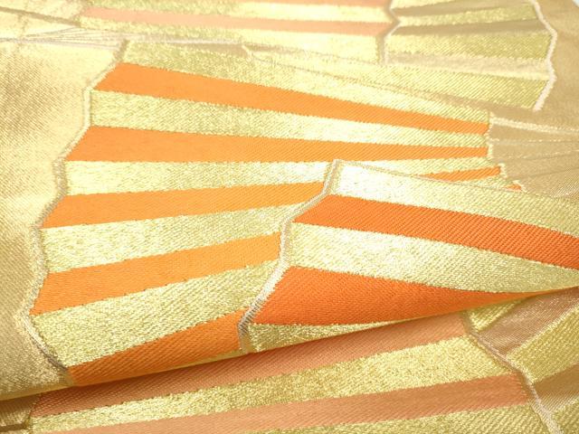 平和屋着物●西陣　川島織物　六通柄　本袋帯　桧扇　金糸　正絹　逸品　CABM9870hy