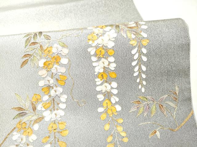 平和屋着物●太鼓柄袋帯　刺繍　藤花房　金彩　銀糸　正絹　逸品　CABM9875hy