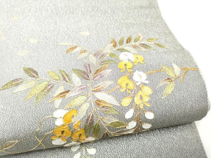 平和屋着物●太鼓柄袋帯　刺繍　藤花房　金彩　銀糸　正絹　逸品　CABM9875hy
