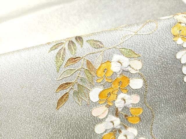 平和屋着物●太鼓柄袋帯　刺繍　藤花房　金彩　銀糸　正絹　逸品　CABM9875hy