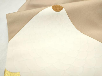 平和屋着物●中国三大刺繍　相良刺繍　九寸名古屋帯　菊　金彩　正絹　逸品　CABM9929hy