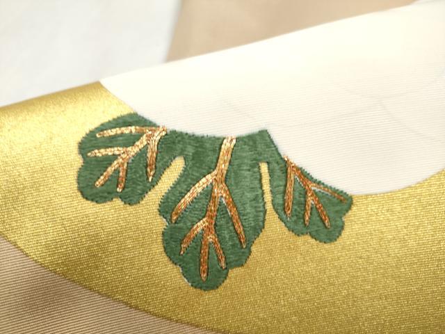 平和屋着物●中国三大刺繍　相良刺繍　九寸名古屋帯　菊　金彩　正絹　逸品　CABM9929hy