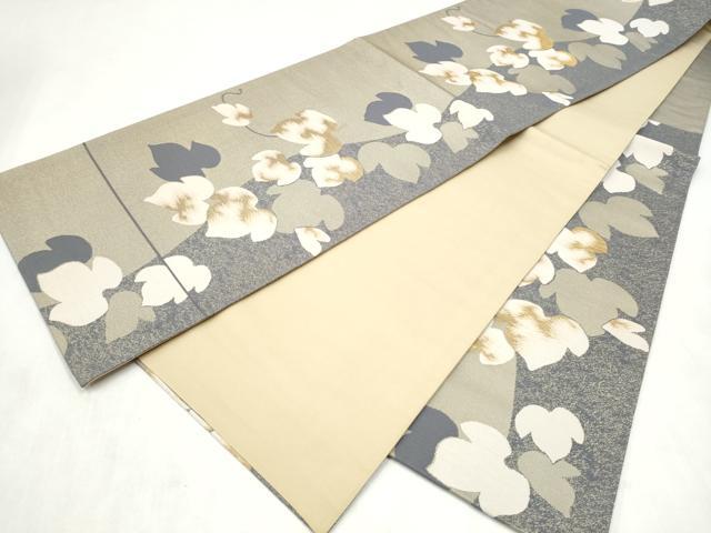 平和屋着物●六通柄袋帯　蔦の葉文　金糸　反端付き　正絹　逸品　CABM9969hy