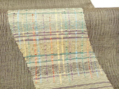平和屋着物●太鼓柄袋帯　櫛織　霞文　金糸　正絹　逸品　CABM9979hy