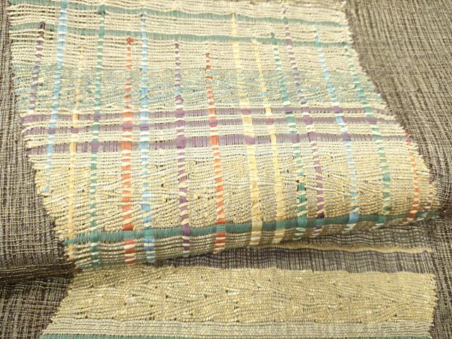 平和屋着物●太鼓柄袋帯　櫛織　霞文　金糸　正絹　逸品　CABM9979hy