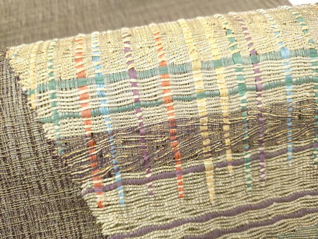 平和屋着物●太鼓柄袋帯　櫛織　霞文　金糸　正絹　逸品　CABM9979hy