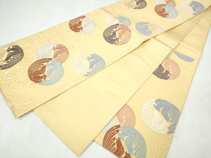 平和屋着物●六通柄袋帯　有織唐織文　鳥丸文　正絹　逸品　CABM9981hy