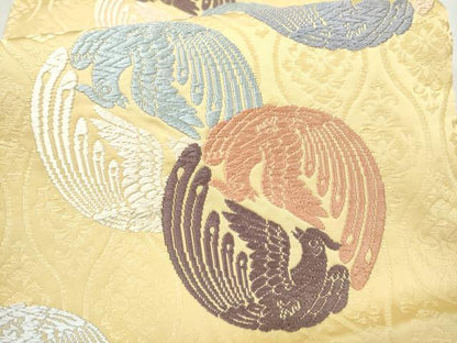 平和屋着物●六通柄袋帯　有織唐織文　鳥丸文　正絹　逸品　CABM9981hy