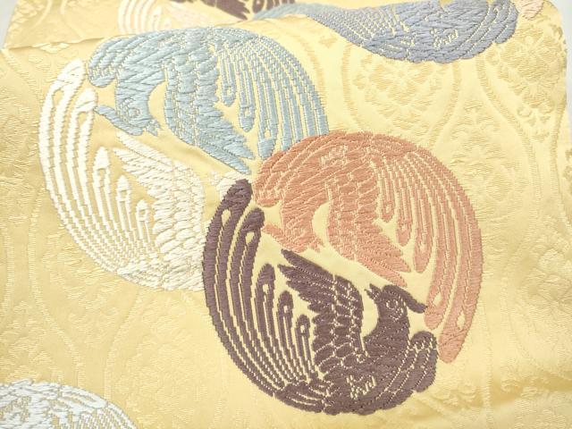 平和屋着物●六通柄袋帯　有織唐織文　鳥丸文　正絹　逸品　CABM9981hy
