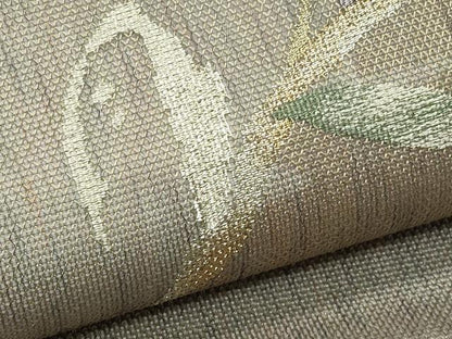平和屋着物＊夏物　太鼓柄袋帯　草木文　金銀糸　正絹　逸品　CABN0002rv