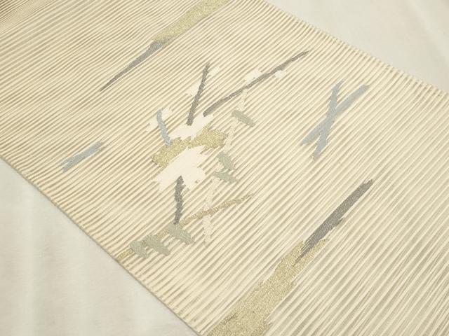 平和屋着物＊夏物　太鼓柄袋帯　絽綴れ　枝花文　金銀糸　正絹　逸品　CABN0424fb
