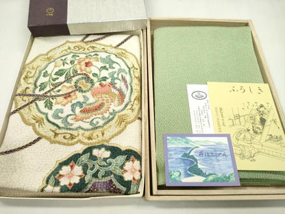 平和屋着物▼和装小物　風呂敷まとめて１０枚　宝尽くし　名物裂写　大名行列　丹後ちりめん　金彩　全て正絹　未使用あり　逸品CABN0801ju