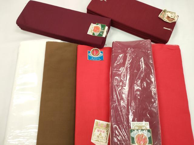 平和屋着物▼和装小物　胴裏まとめて10点　カラー胴裏　赤　臙脂色　焦茶　白　綿　逸品　未使用　CABN0808ju