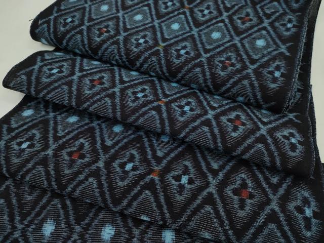 平和屋着物●久留米絣　反物　綿　菱花文　着尺　逸品　未使用　CABN0839ju