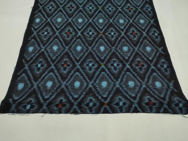 平和屋着物●久留米絣　反物　綿　菱花文　着尺　逸品　未使用　CABN0839ju