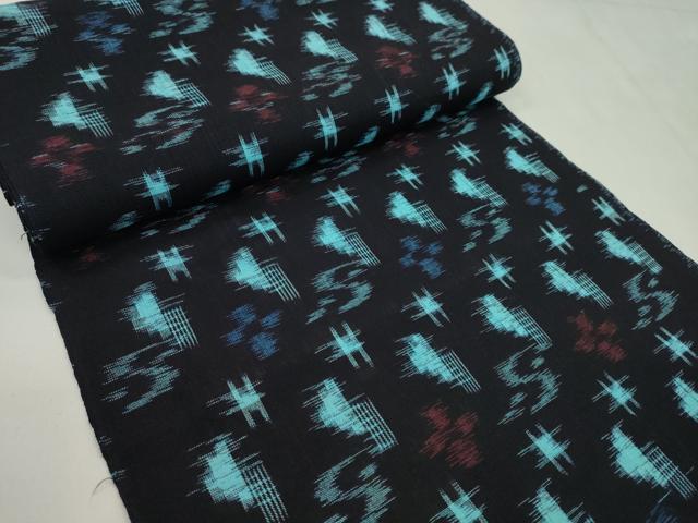 平和屋着物●久留米絣　反物　綿　井桁絣花文　着尺　逸品　未使用　CABN0844ju